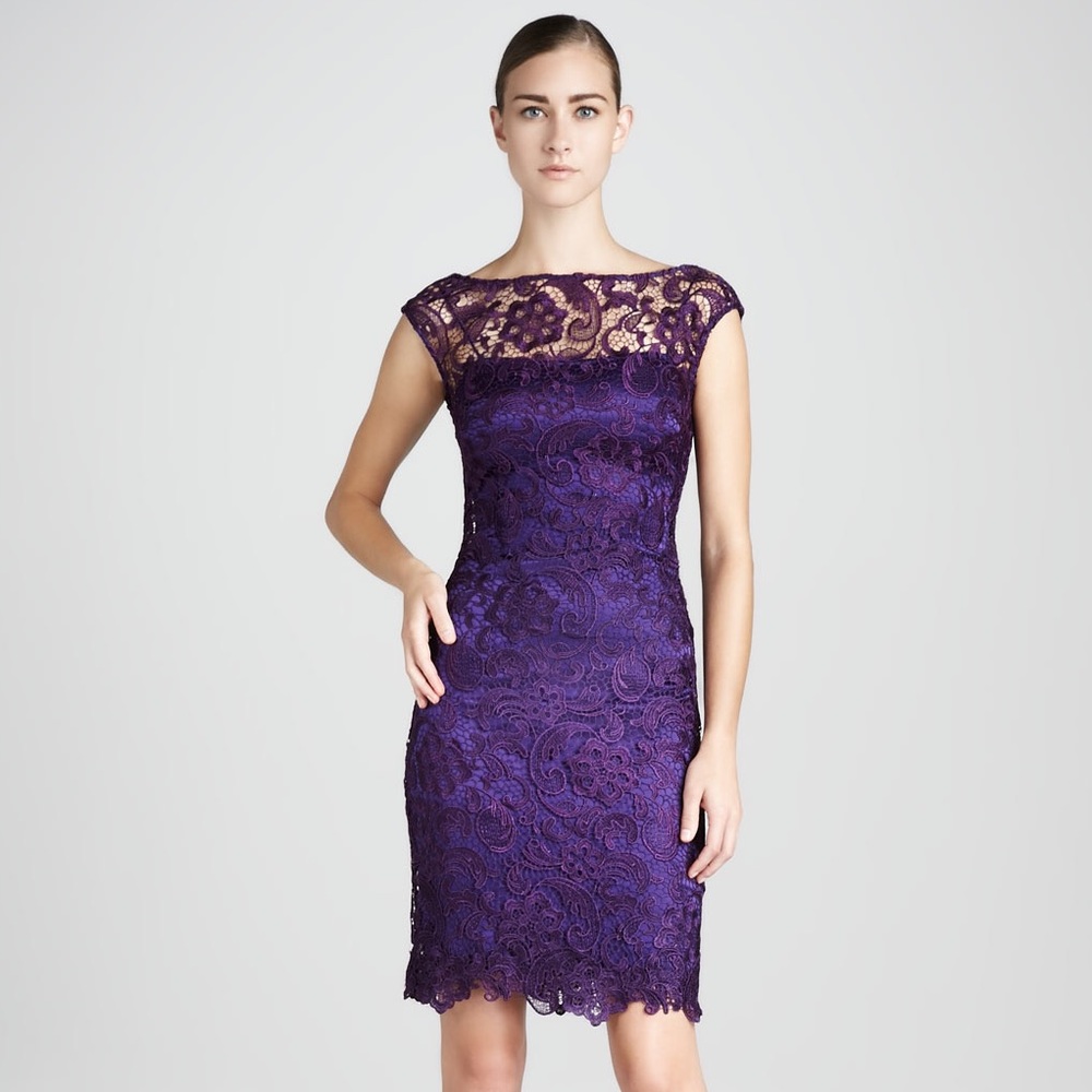 Monique Lhullier Purple Boatneck Dress